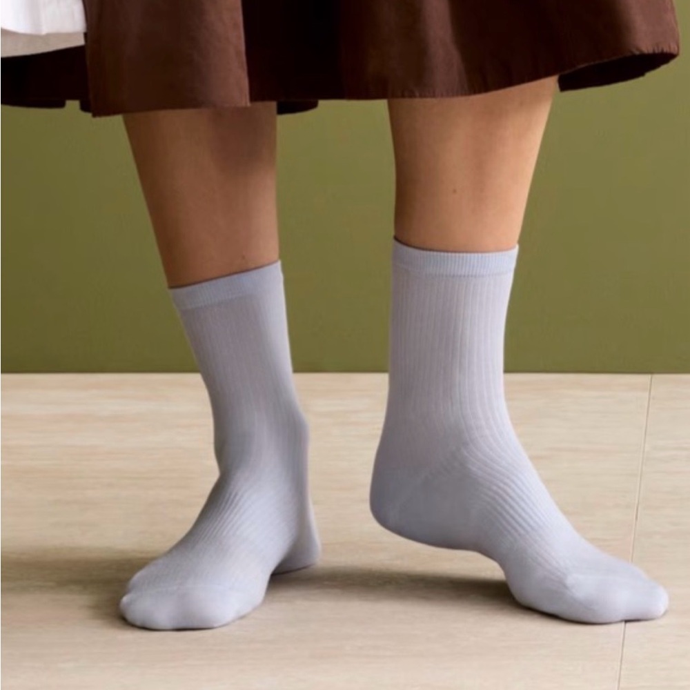 Bombas Featherweight Rib Half Calf Socks - Womens, sky blue, medium